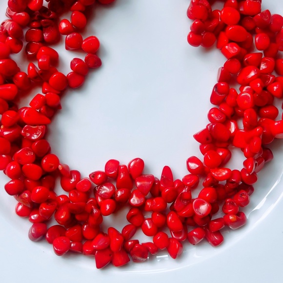 VTG Signed Lucas Lameth LUC Natural Untreated Coral 4 Strand Sterling Necklace - Picture 2 of 10